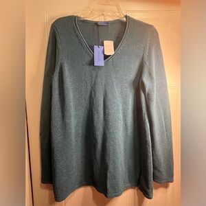 NWT J. McLaughlin Women’s Teal V-Neck Sweater Size Large